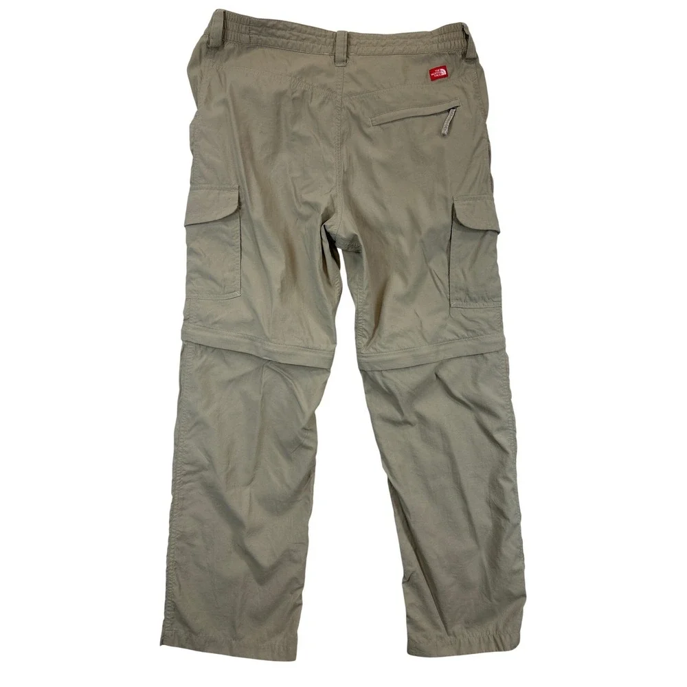 The North Face Convertible Cargo Pants Womens 10 Khaki Tan Zip Off Hiking‎